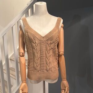 Banana Republic Tan Cable Knit Top